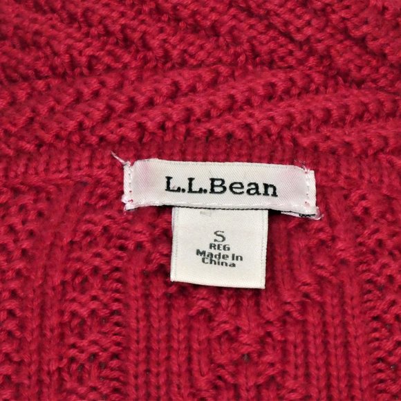 L.L. Bean 100% Cotton  Chunky Knit  Cardigan  Sweater Size S - Picture 7 of 9